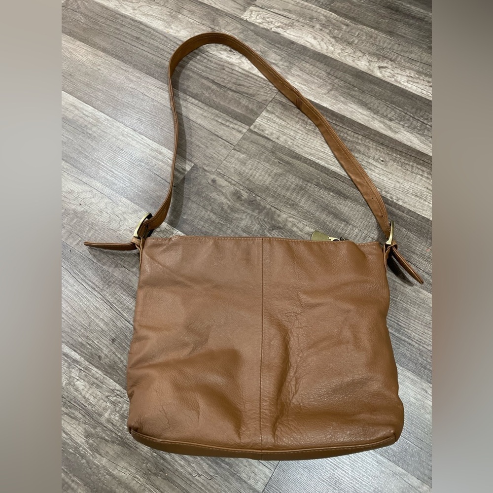 Vintage tan leather shoulder bag hobo great American leatherworks western grunge